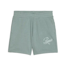 Short 5" taille haute ESS SCRIPT Femme PUMA Green Moon