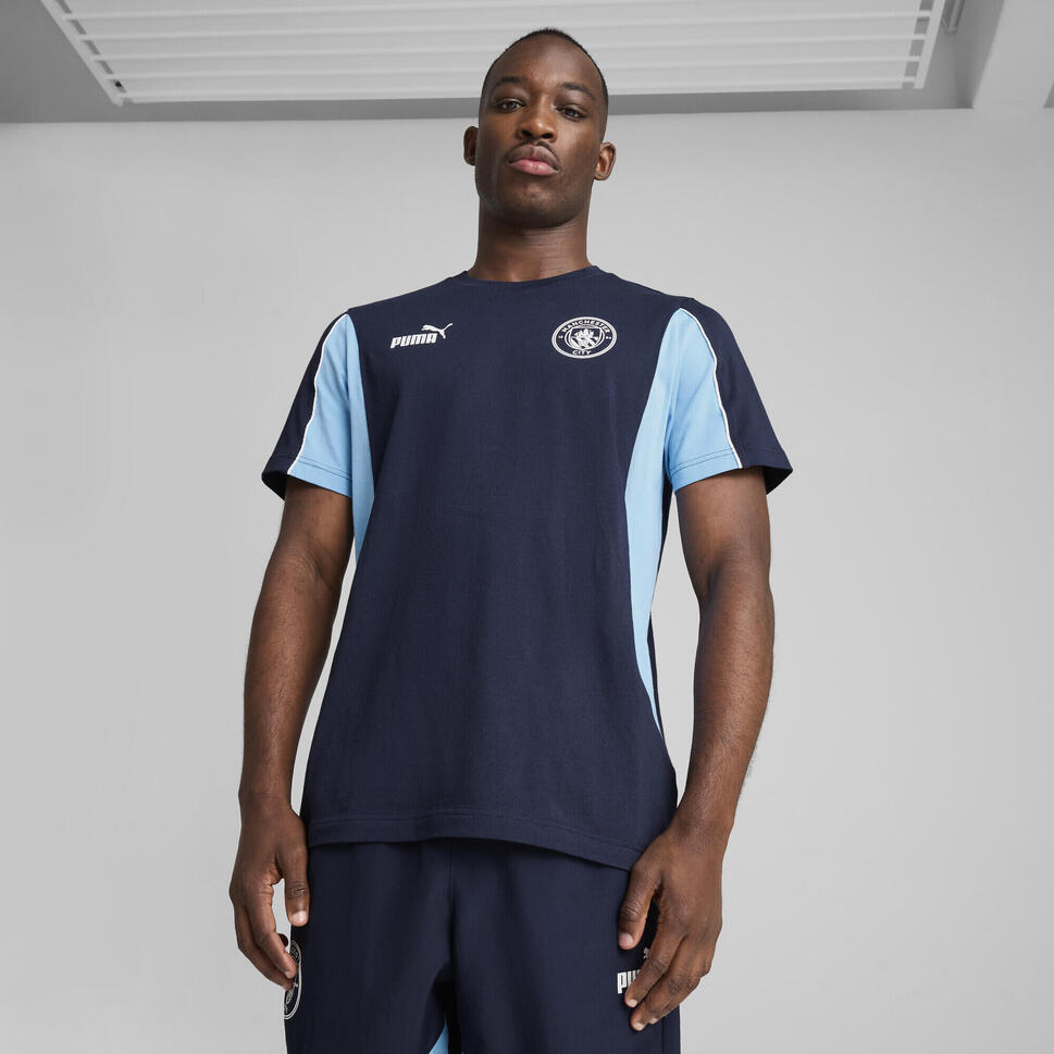 Męska koszulka Manchester City ftblARCHIVE PUMA Navy Team Light Blue