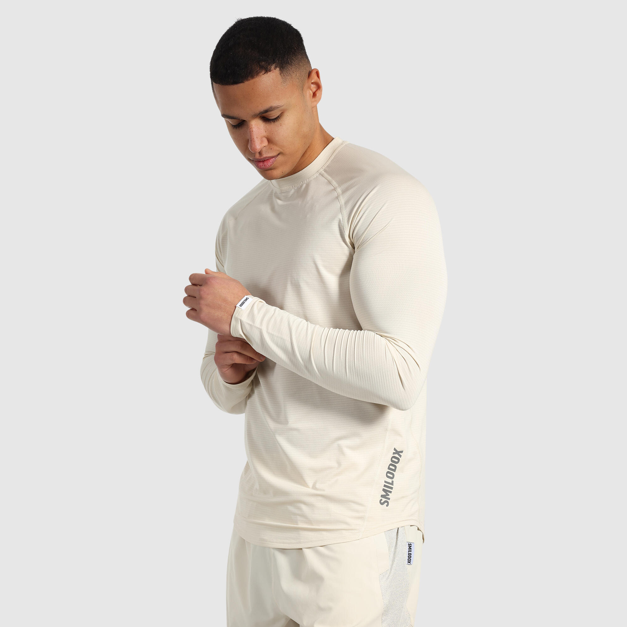 Herren Longsleeve Powerfit Creme 2/6