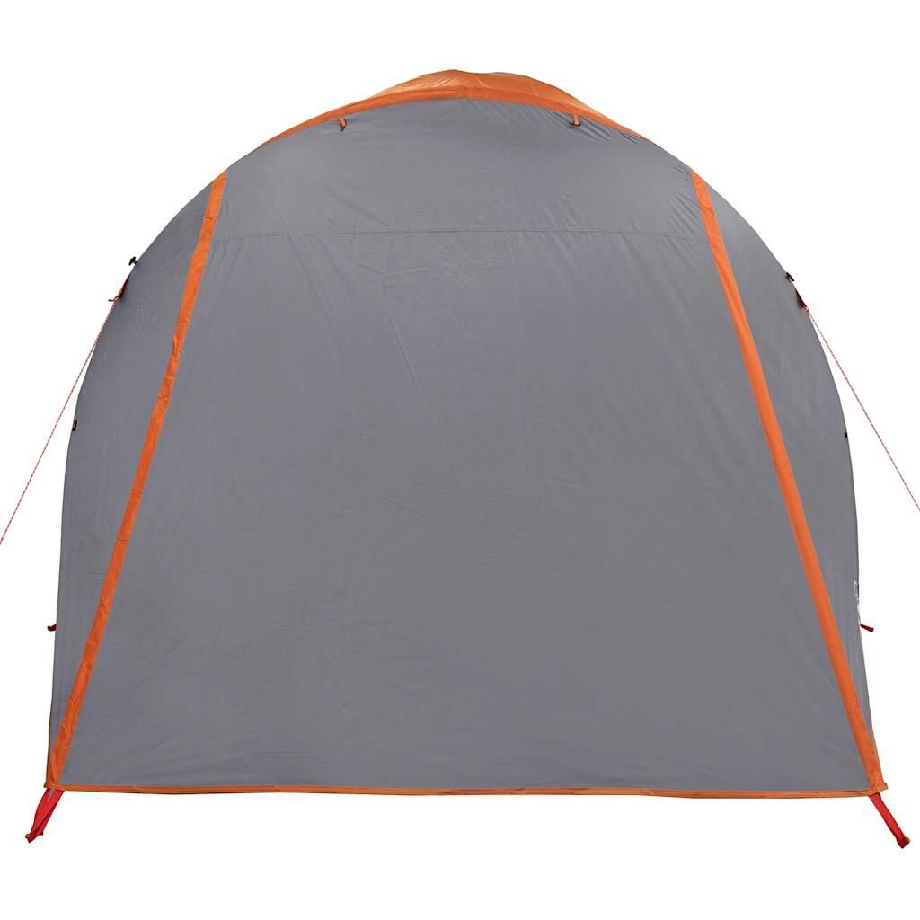 Tienda túnel VidaXL para 6 personas, impermeable, gris y naranja 6/7