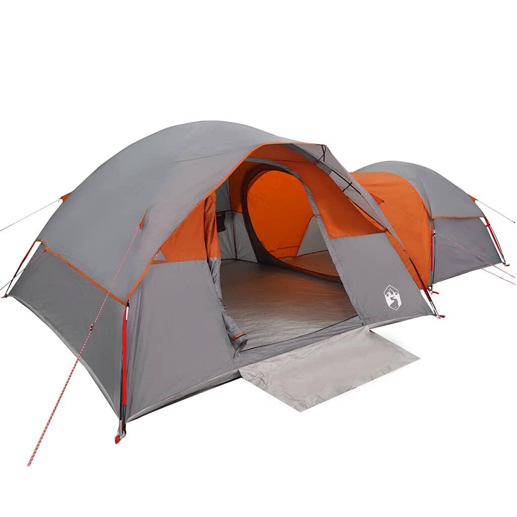 VidaXL Tienda de camping 5 personas impermeable gris y naranja 4/7
