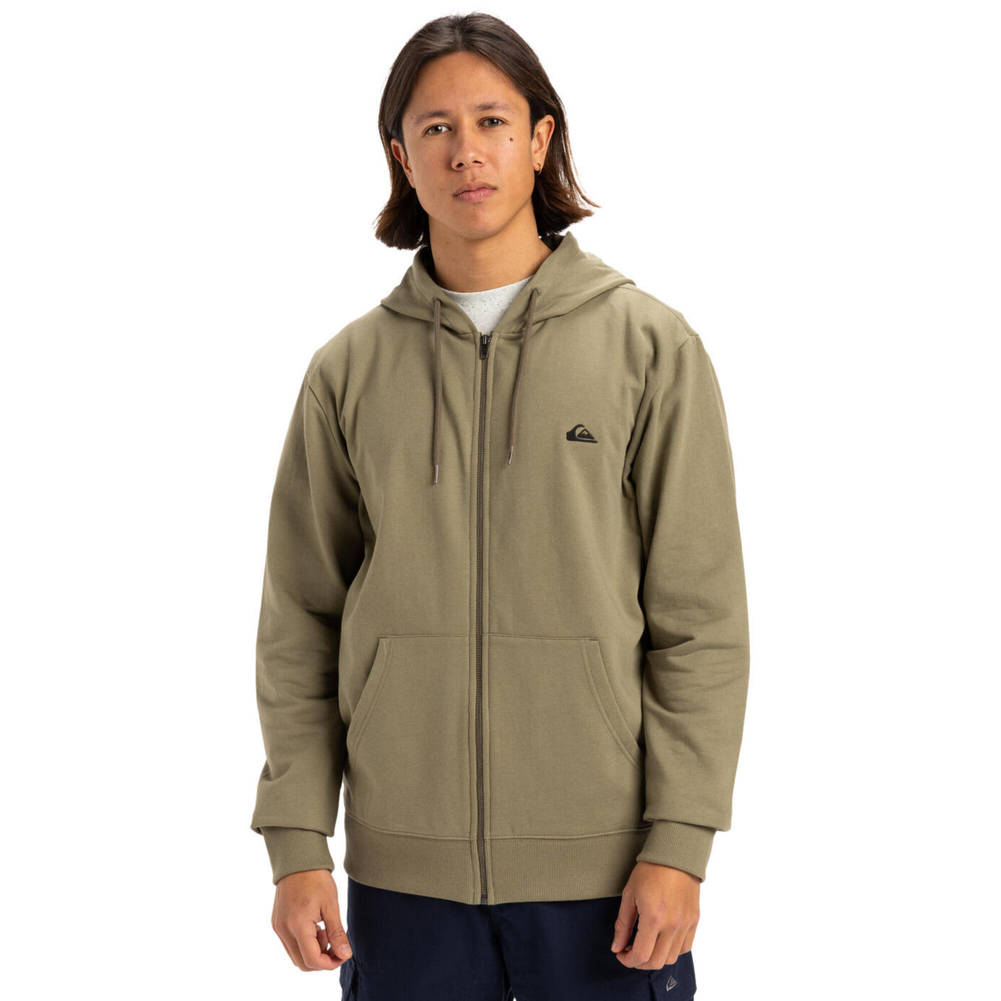 Quiksilver - Sweat À Capuche Zippé Basic Zip Beige Homme - Sweat Zippé - Beige - S - Decathlon
