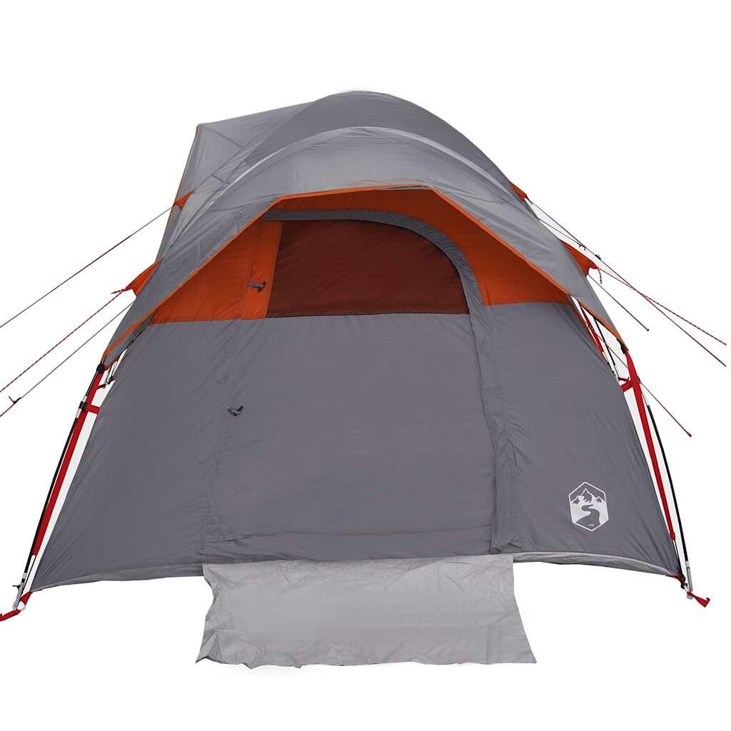 VidaXL Tienda de camping 5 personas impermeable gris y naranja 7/7