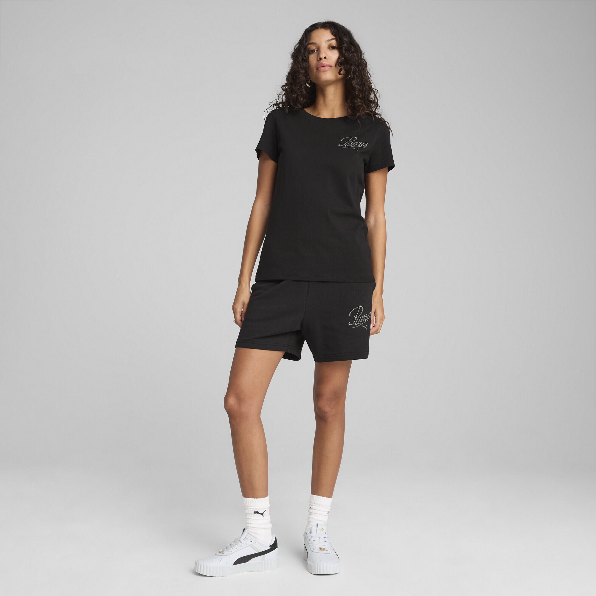 Short 5" taille haute ESS SCRIPT Femme PUMA Black 5/7