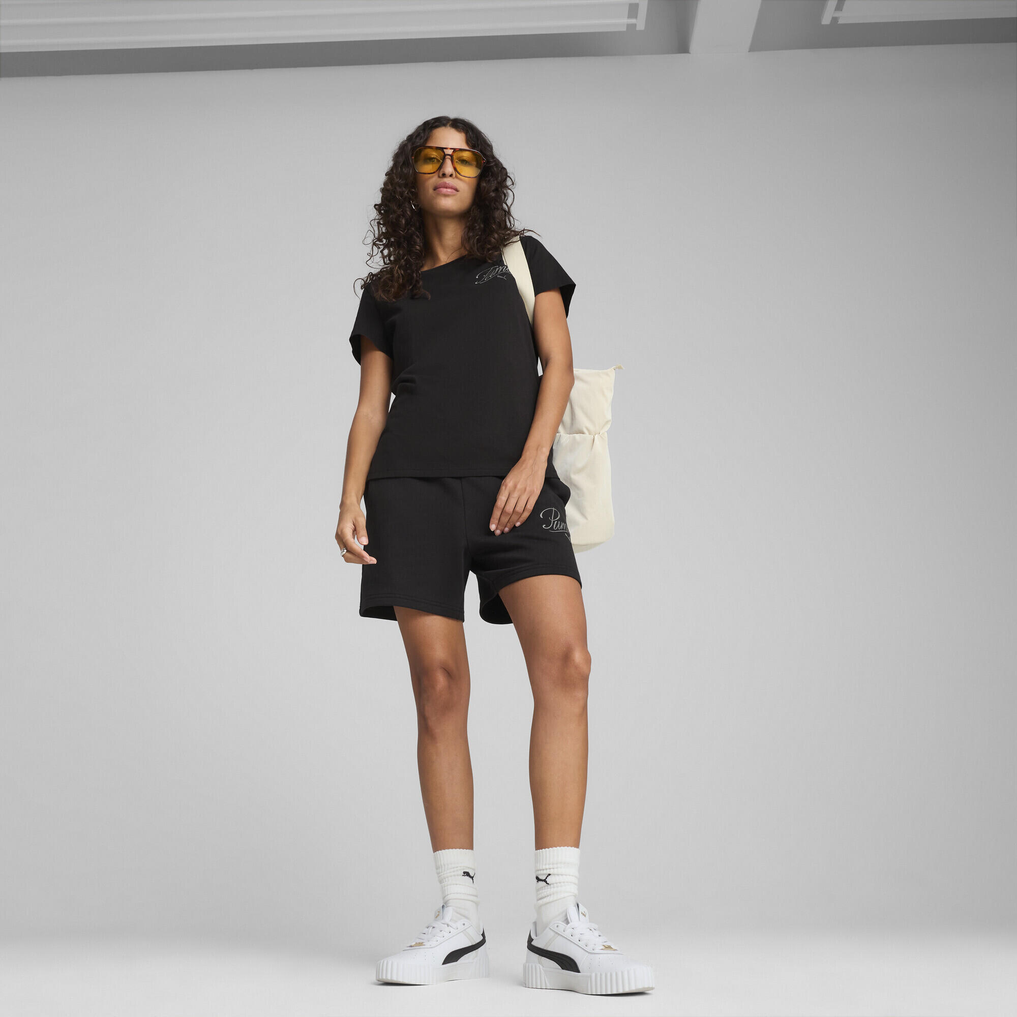 Short 5" taille haute ESS SCRIPT Femme PUMA Black 4/7