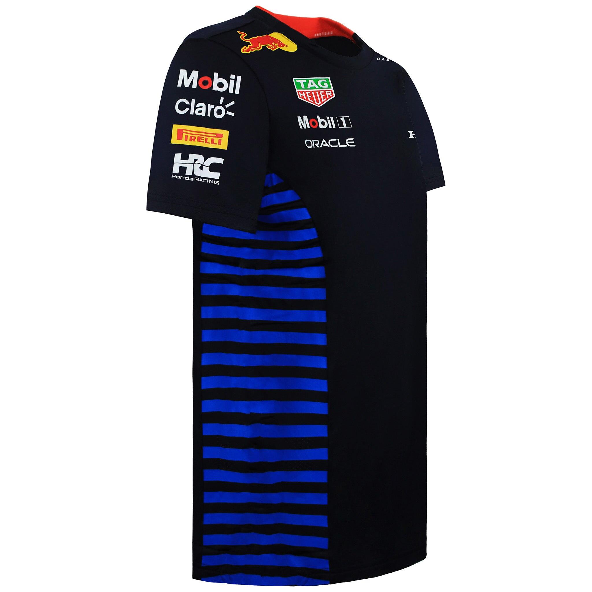Red Bull Racing Official Teamline Set Up Mens Navy T-Shirt 1/4