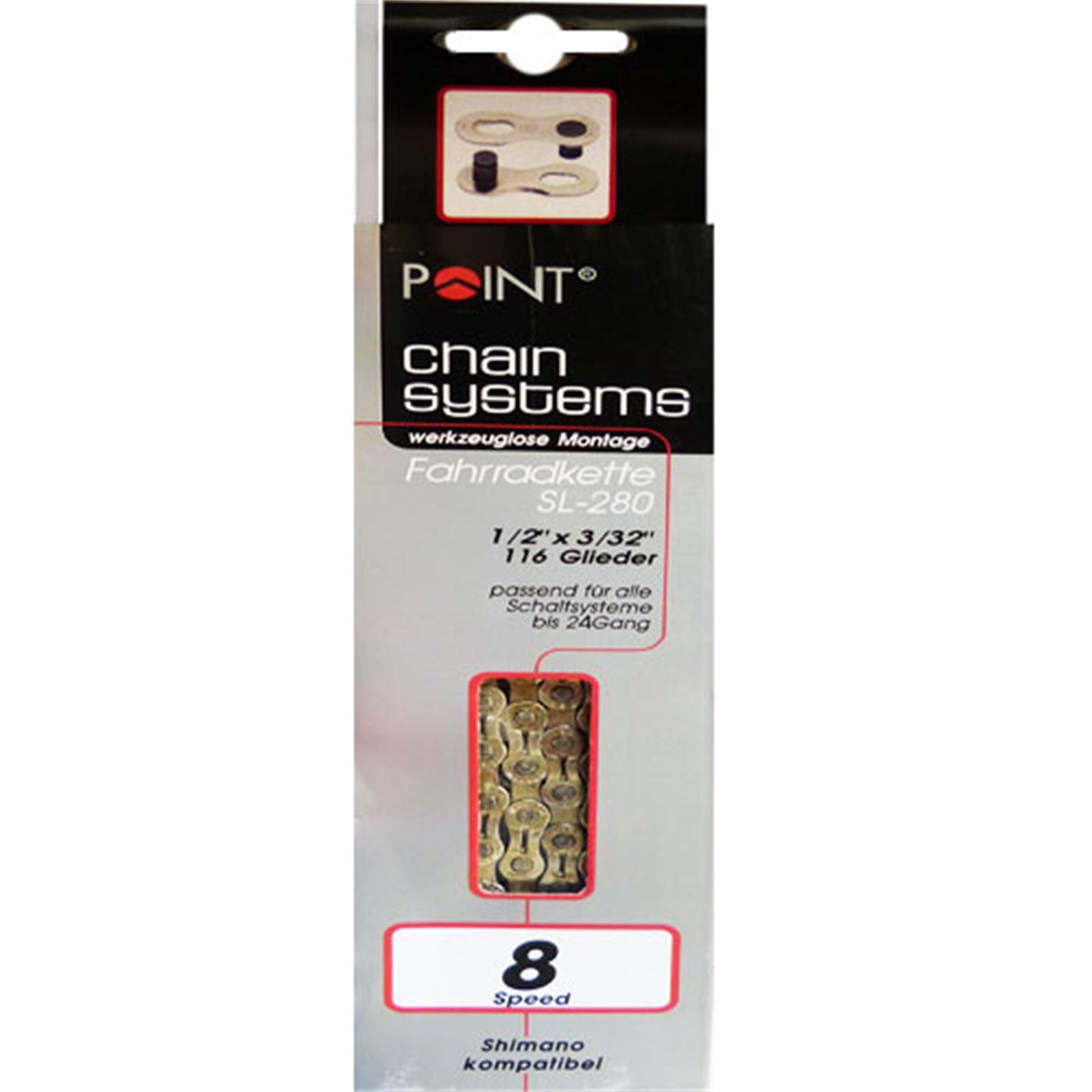 Point Kette SL-280 8-fach, 116 Glieder Snap-On, 1/2x3/32, silber 1/1
