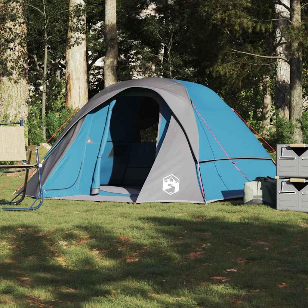 VidaXL Tienda familiar 6 personas impermeable azul 4/7