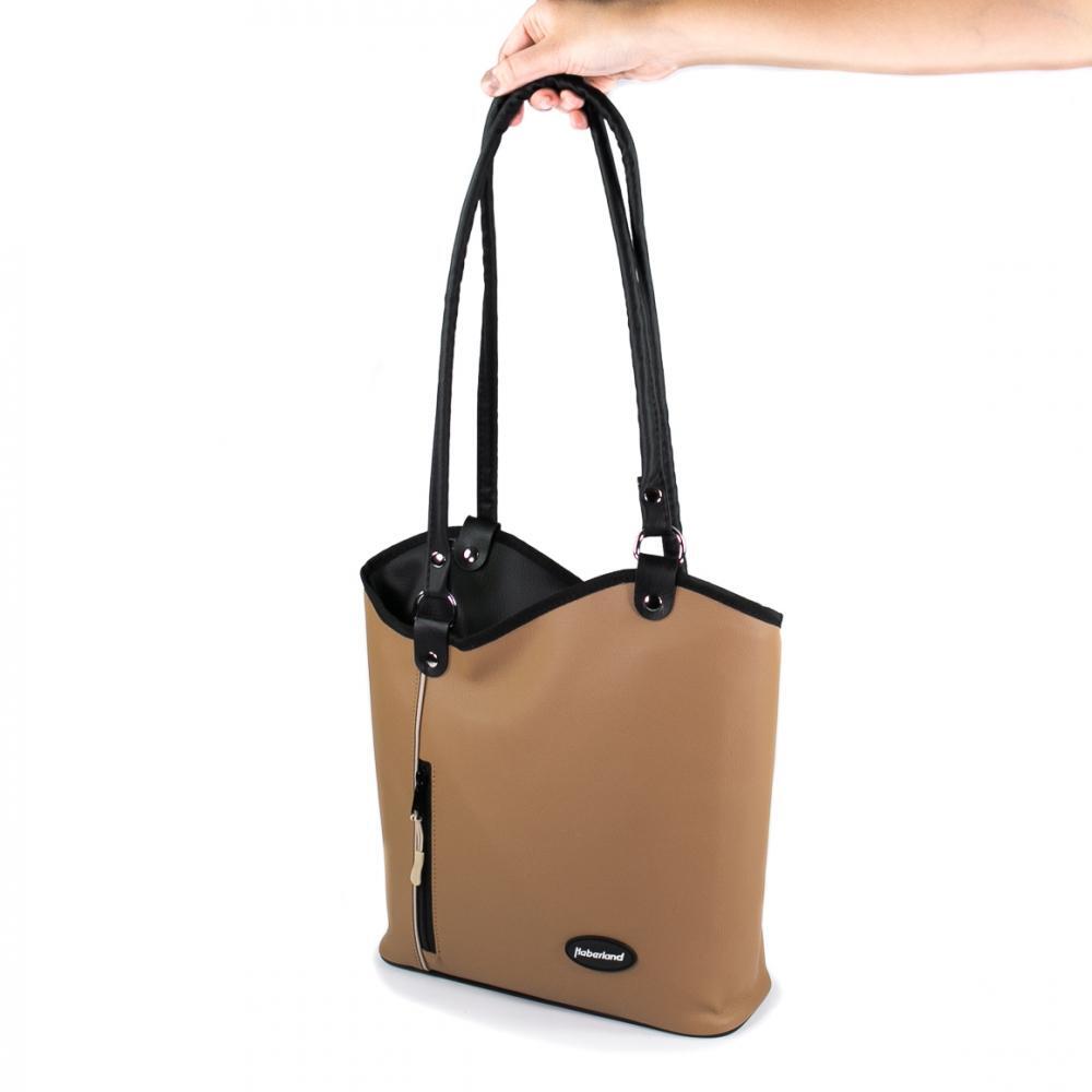 Haberland Lenkertasche Melanie hellbraun/schwarz beige - flexible Rucksack-Le... 3/3