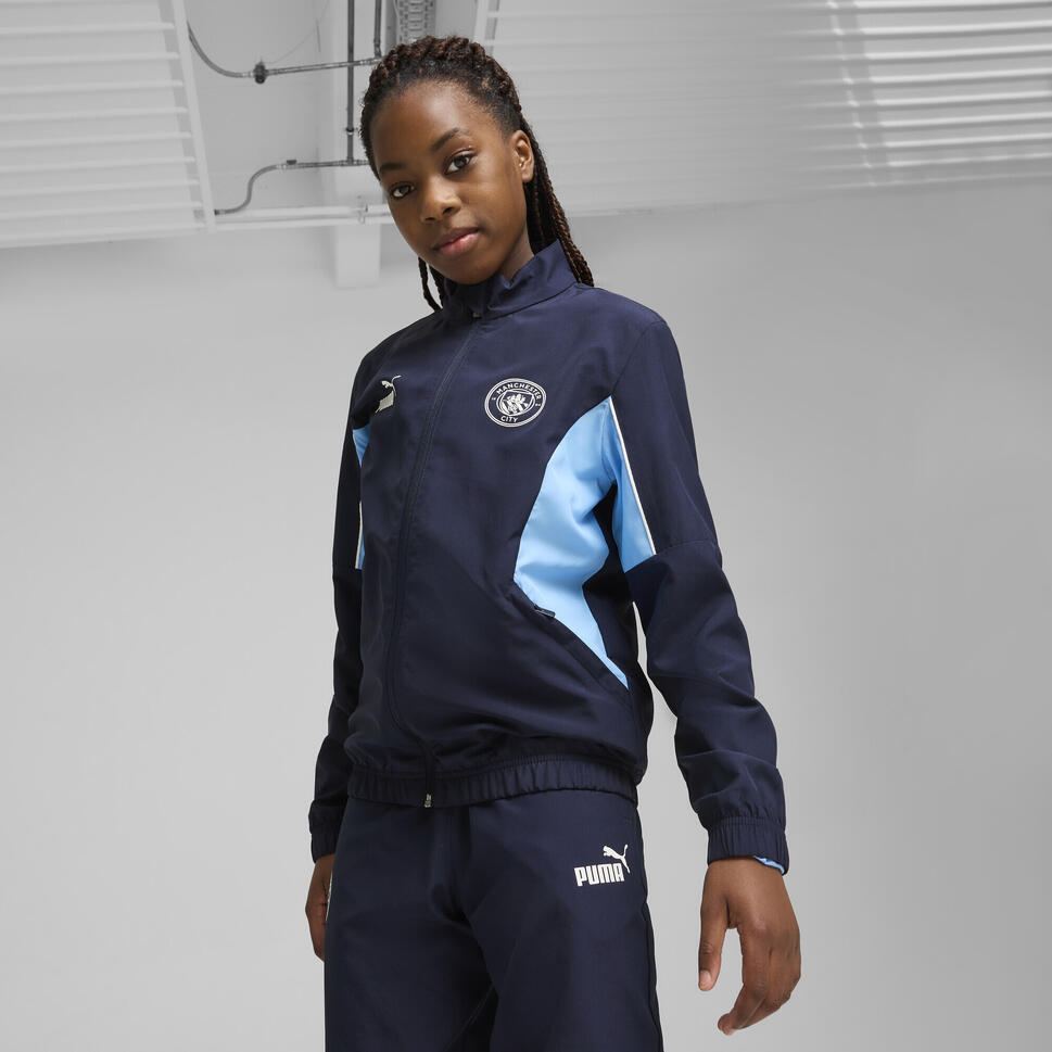 Młodzieżowa kurtka Manchester City ftblARCHIVE PUMA Navy Team Light Blue