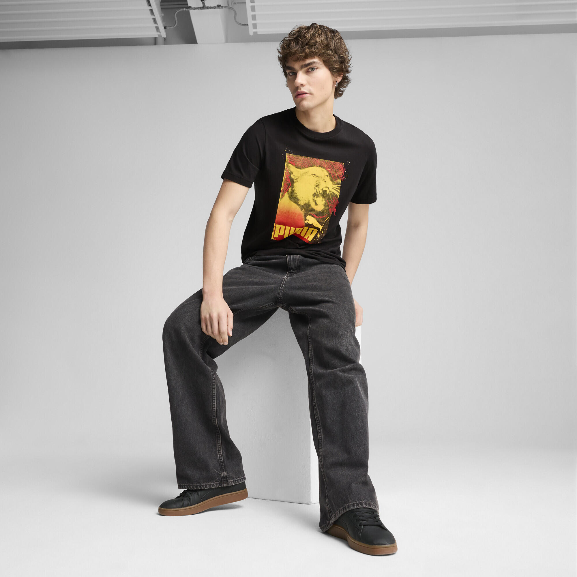 T-shirt grafica Photoprint da uomo PUMA Black 4/7