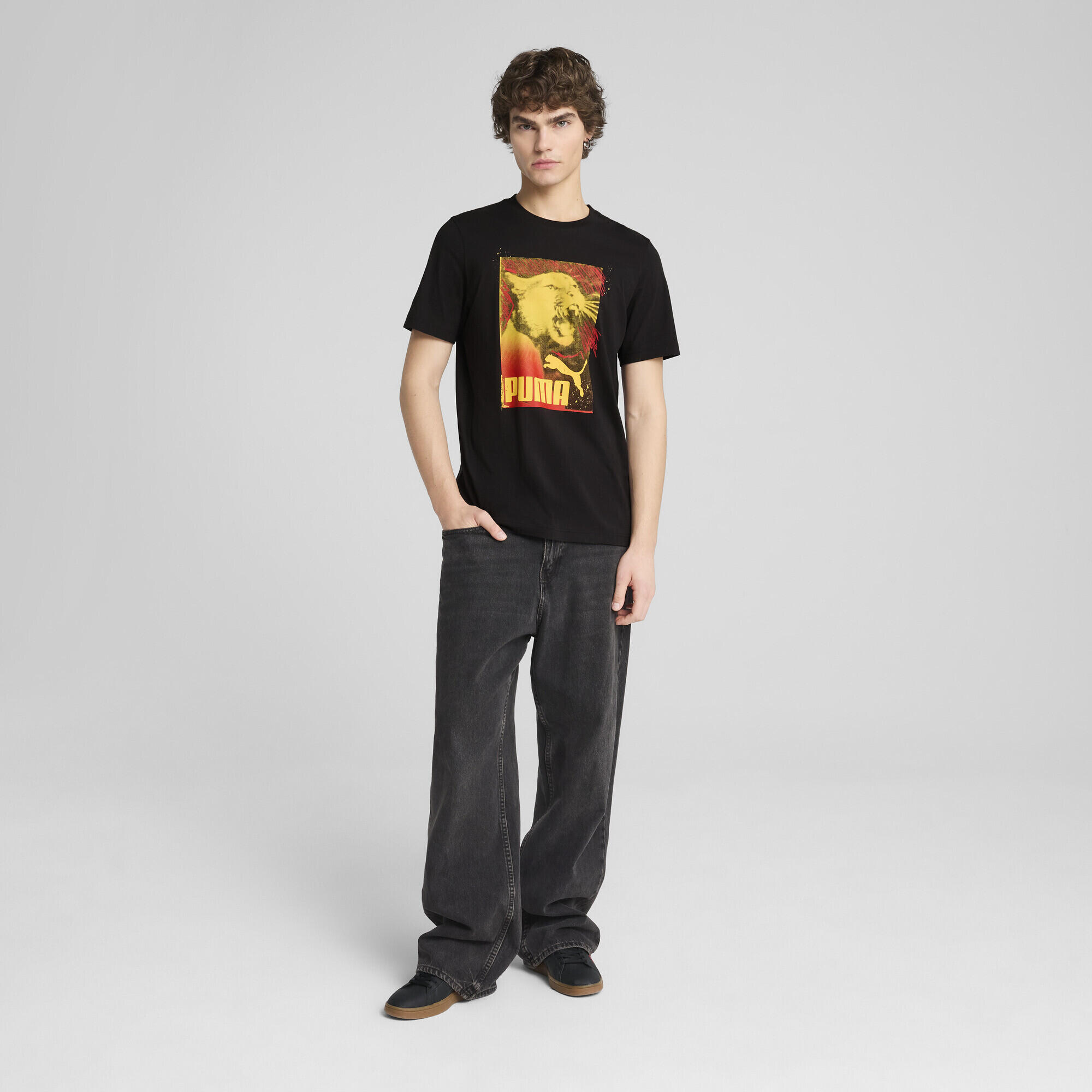 T-shirt grafica Photoprint da uomo PUMA Black 5/7