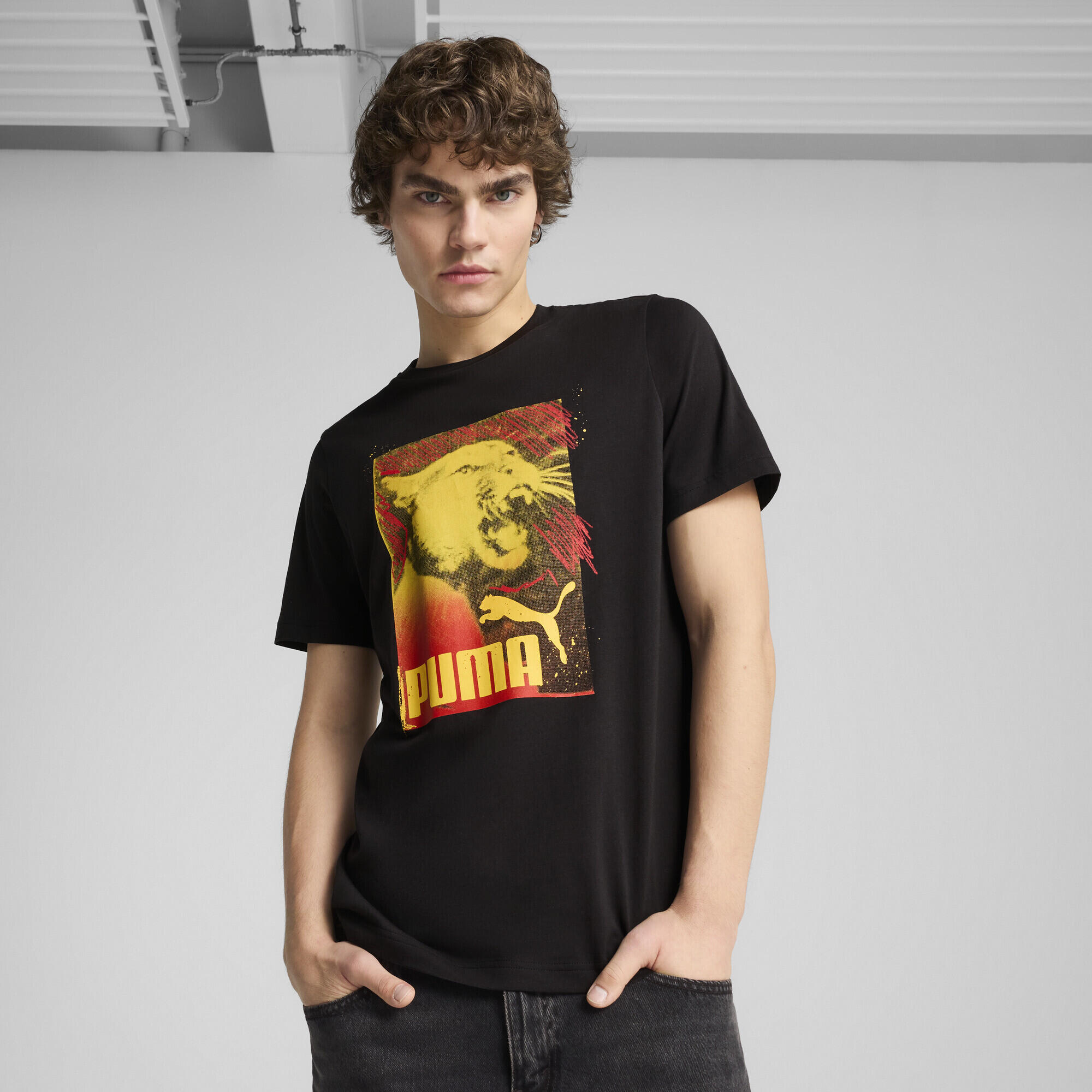 T-shirt grafica Photoprint da uomo PUMA Black 2/7
