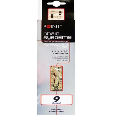 Point Kette SL-290 9-fach, 116 Glieder Snap-On, 1/2x3/32, silber