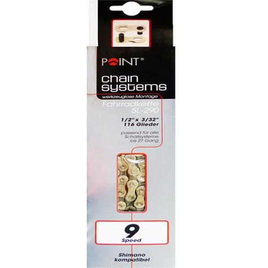 Point Kette SL-290 9-fach, 116 Glieder Snap-On, 1/2x3/32, silber