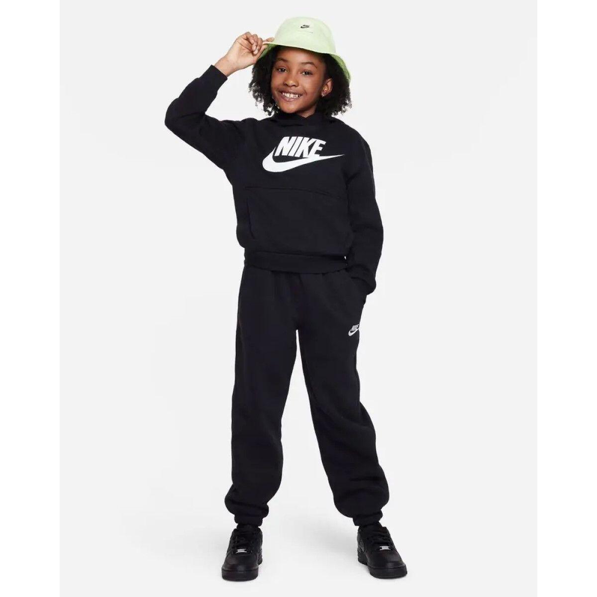 Felpa con cappuccio junior ( fleece) nike nero 2/3