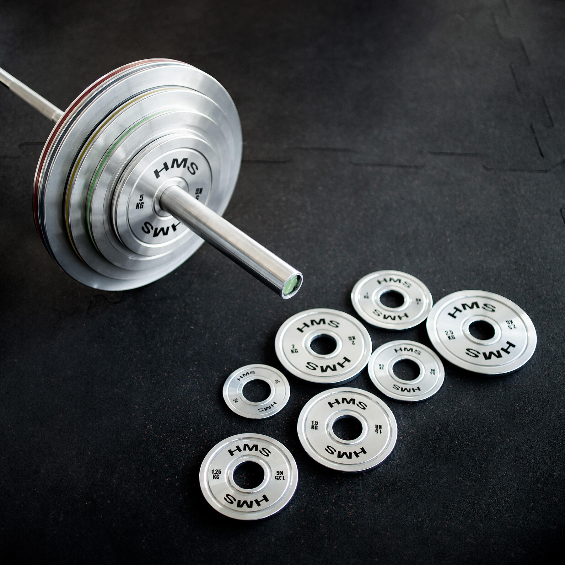 Kalibriertes Olympisches Stahl-Hantelscheiben-Set TOS 2x0,25–25 kg (168 ...