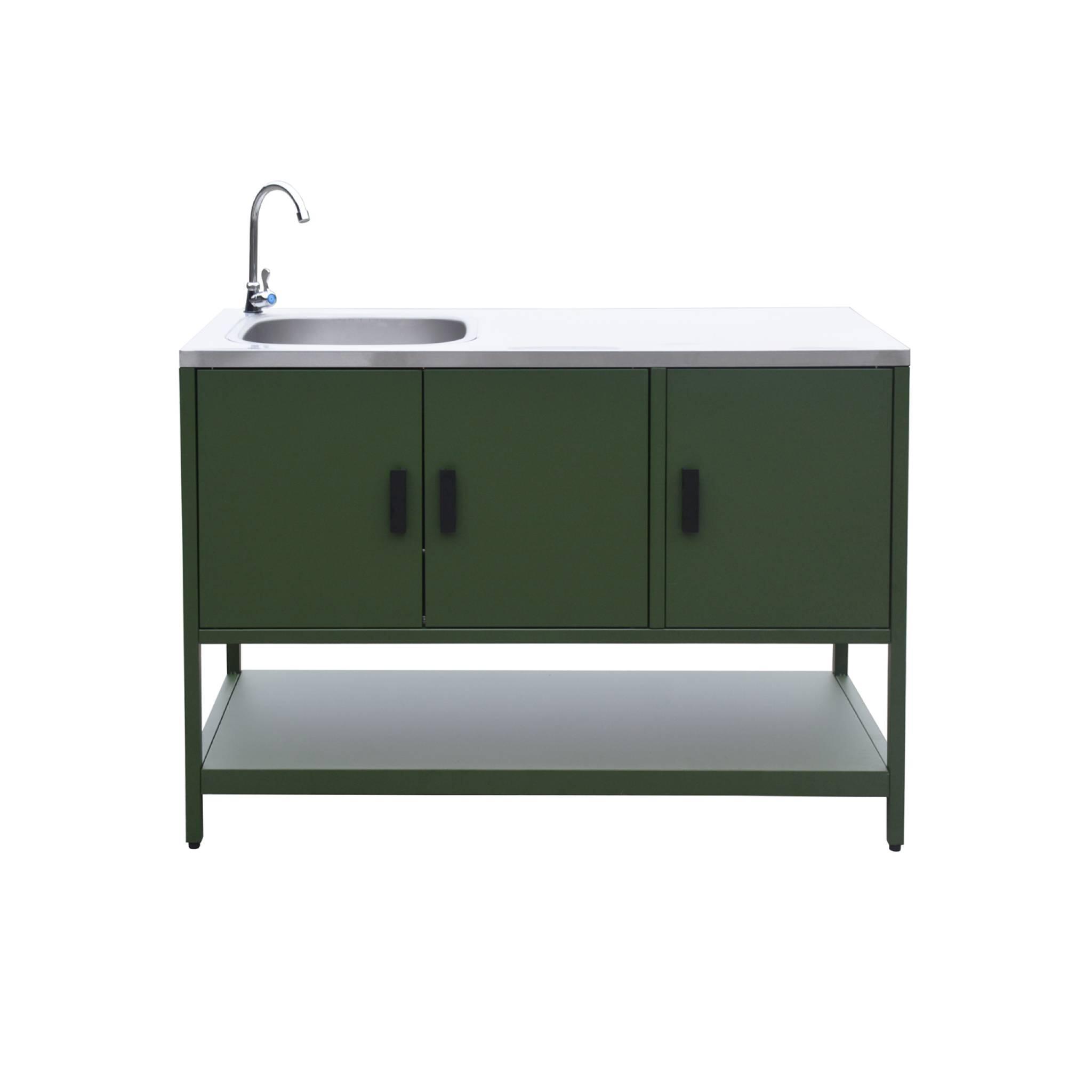Cozinha externa em aço com pia, 120cm, Verde 5/5