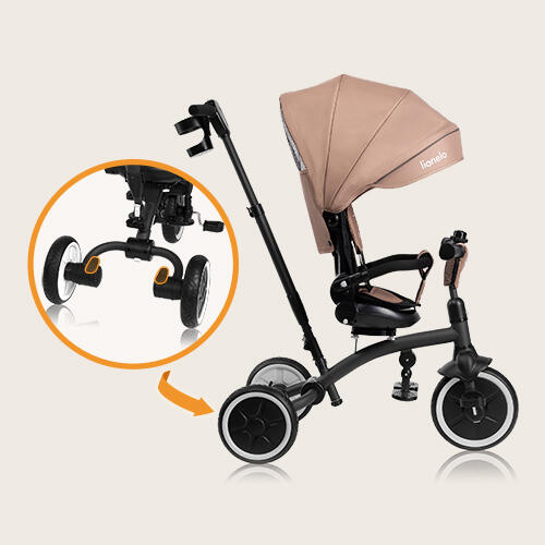Triciclo Lionelo Tris Plus 2 in 1 360° regolabile PU bambini 6/7