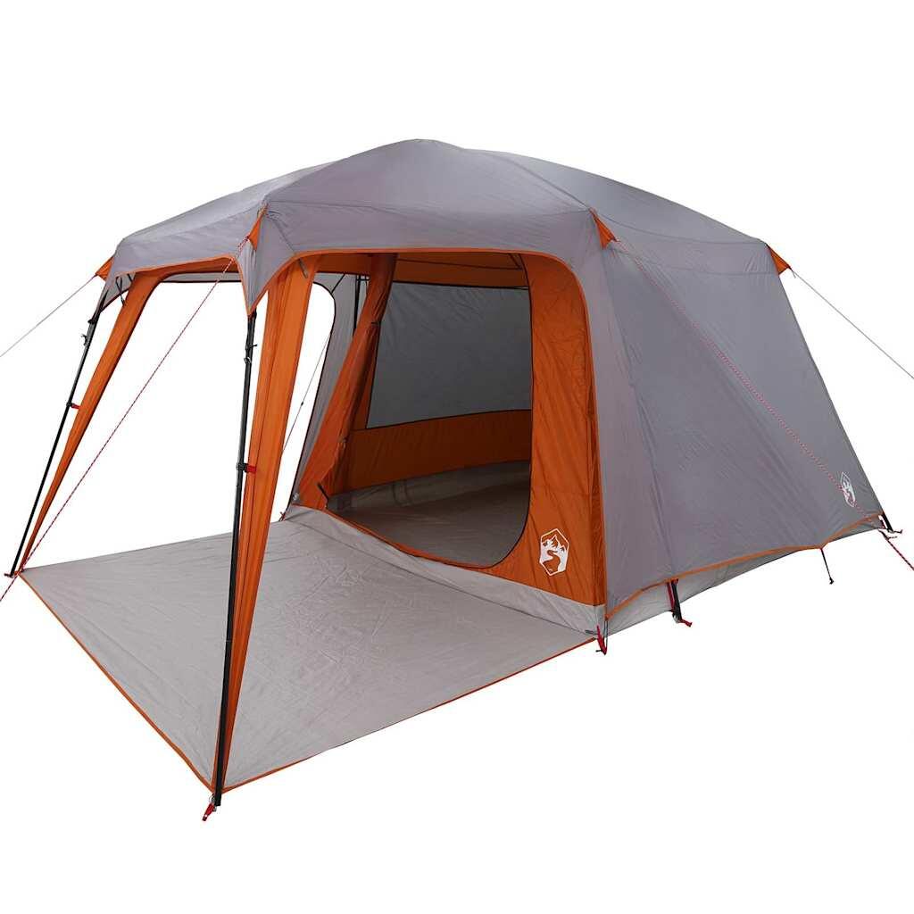 VidaXL Campingzelt mit Verandakuppel 5 Personen wasserdicht grau-orange 4/7