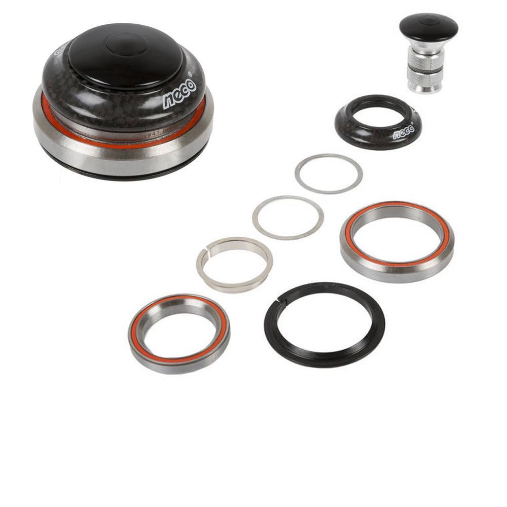 NECO Jeu de direction Taper 1 1/8'' haut 1,5'' bas aluminium noir 3/3