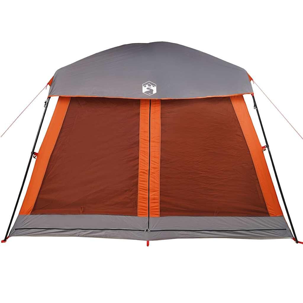 VidaXL Familienzelt 6 Personen, wasserdicht, Grau-Orange 6/7