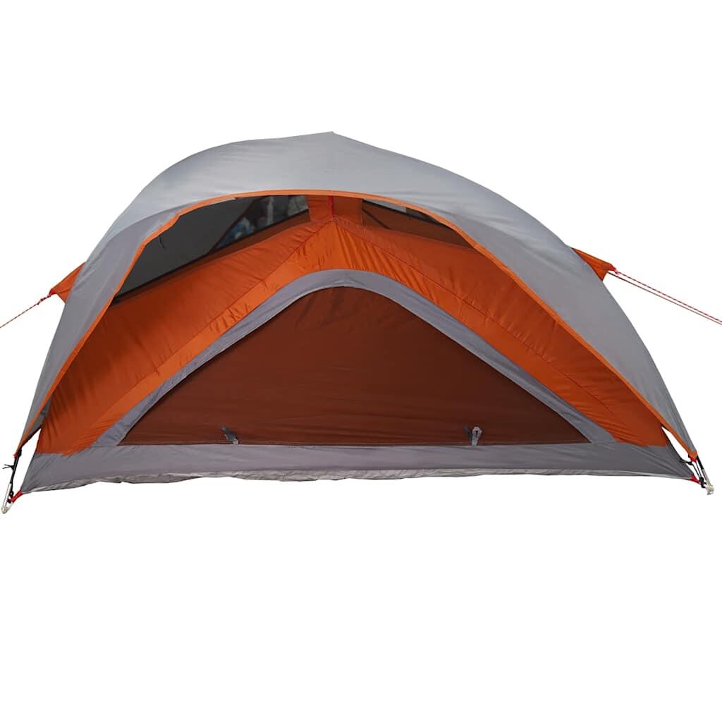 VidaXL tienda de campaña 1 plaza impermeable gris y naranja 6/7