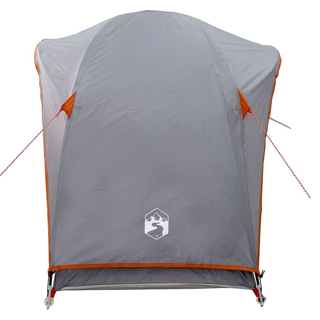 VidaXL tienda de campaña 1 plaza impermeable gris y naranja 7/7