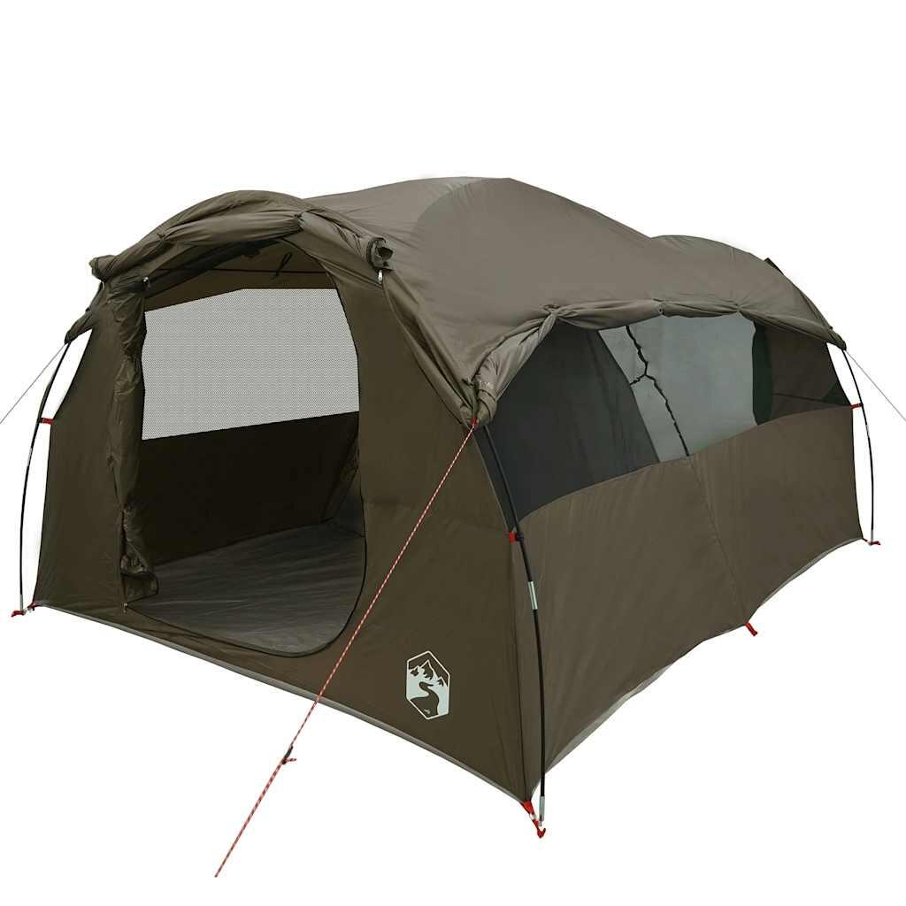 VidaXL Tienda túnel para 6 personas impermeable marrón 4/7