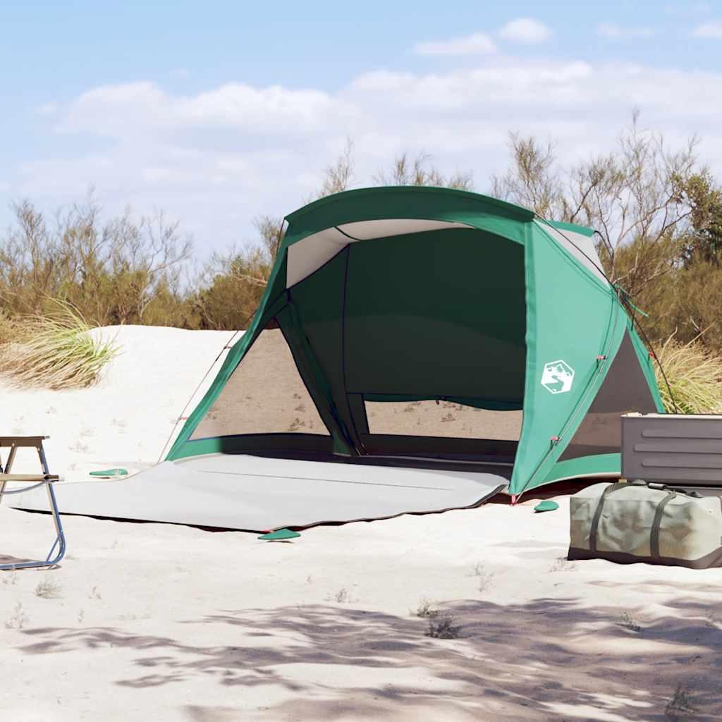 VidaXL tienda de playa impermeable para 2 personas, verde mar 4/7