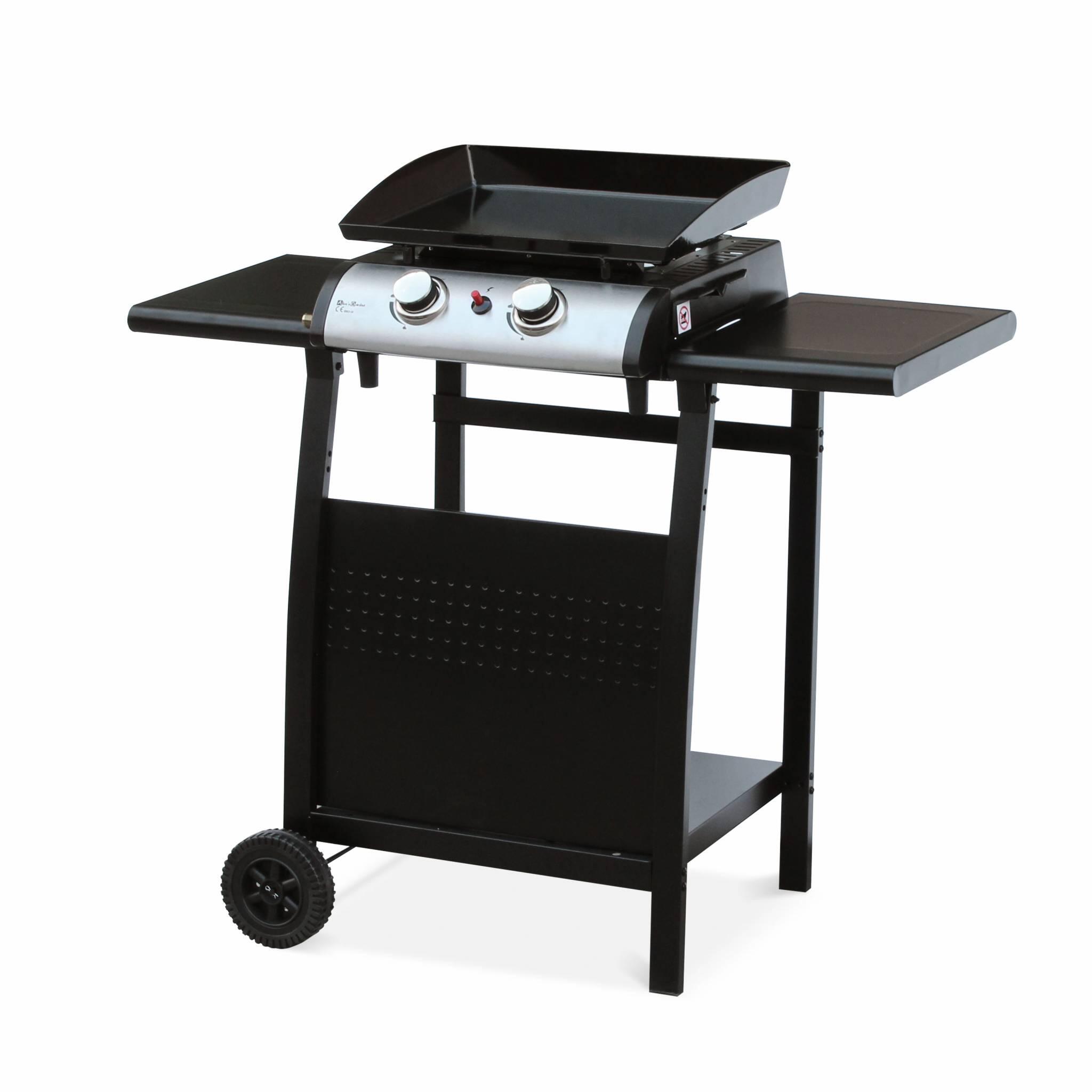 Mesa de plancha con 2 quemadores, Negro 5/5