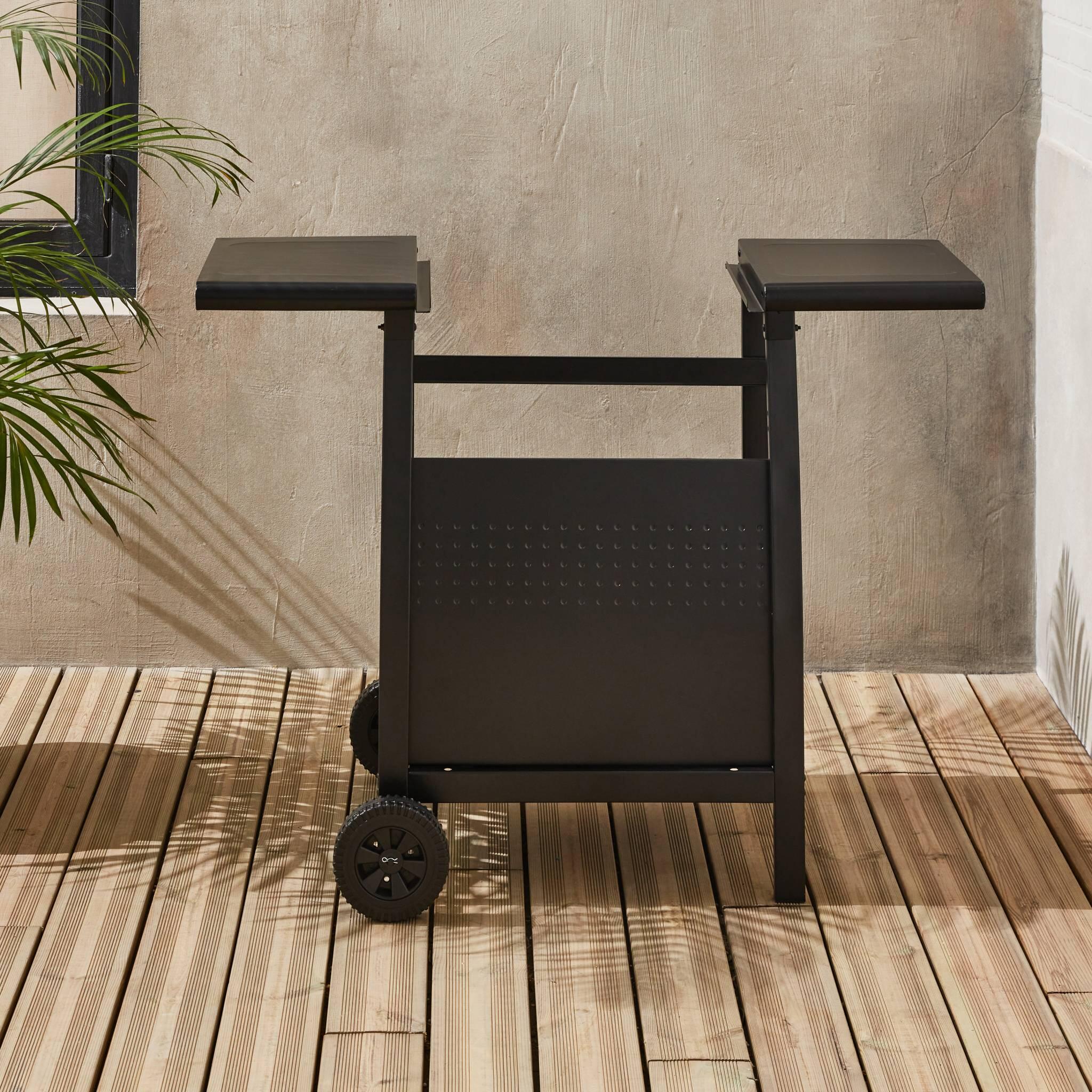 Mesa de plancha con 2 quemadores, Negro 2/5