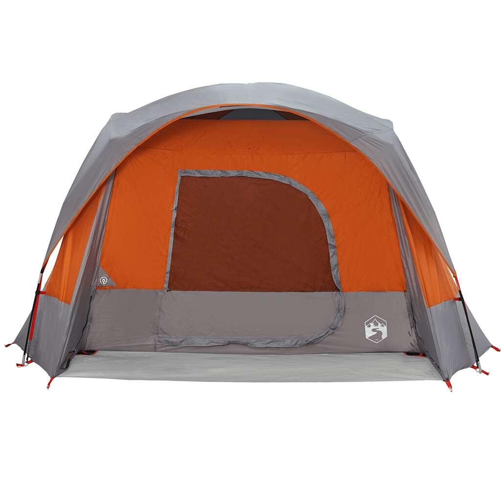 VidaXL Tienda familiar 6 personas impermeable gris y naranja 6/7