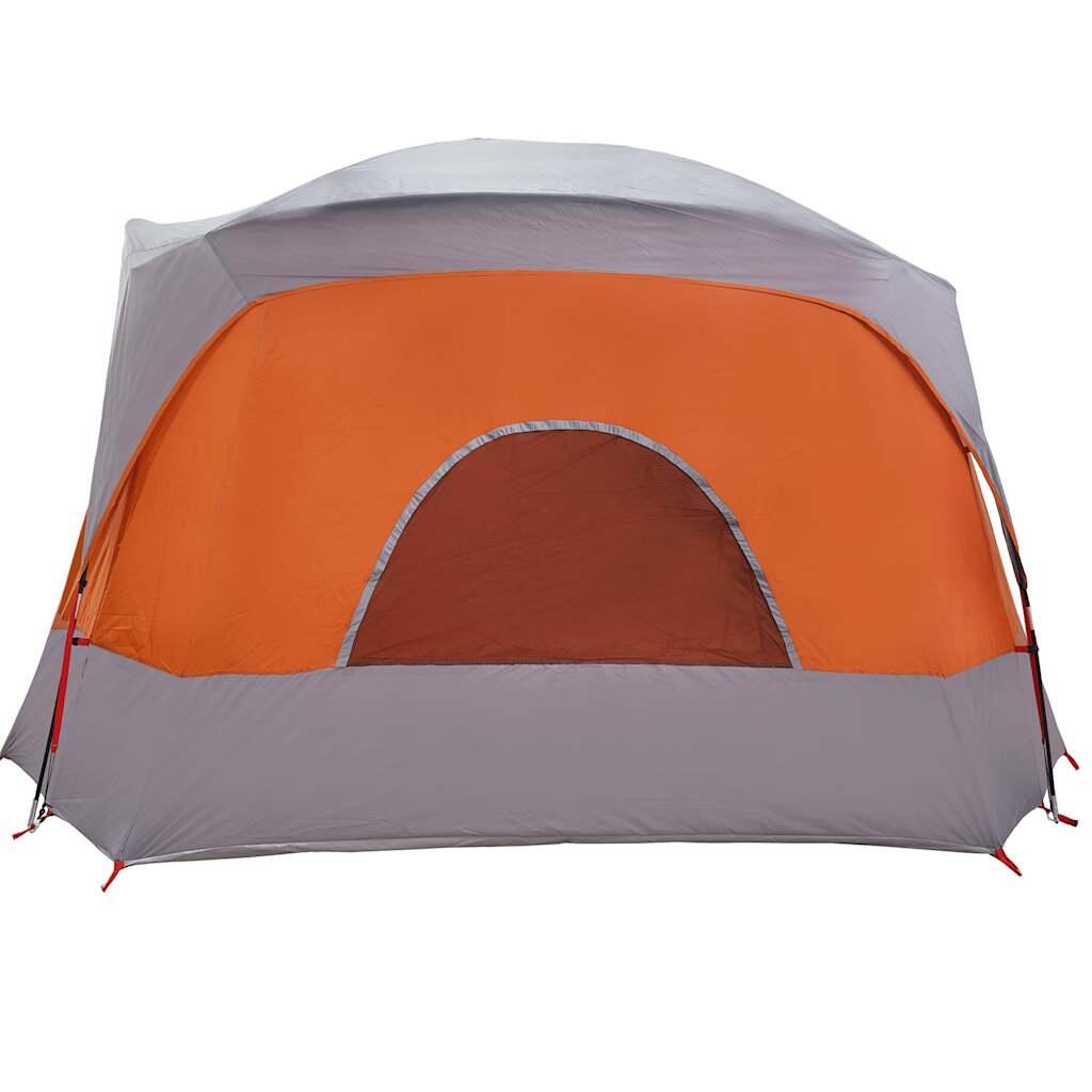 VidaXL Tienda familiar 6 personas impermeable gris y naranja 7/7