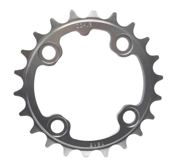 TRUVATIV 22T chainring for MTB/Trekking, aluminium grey. 1/2