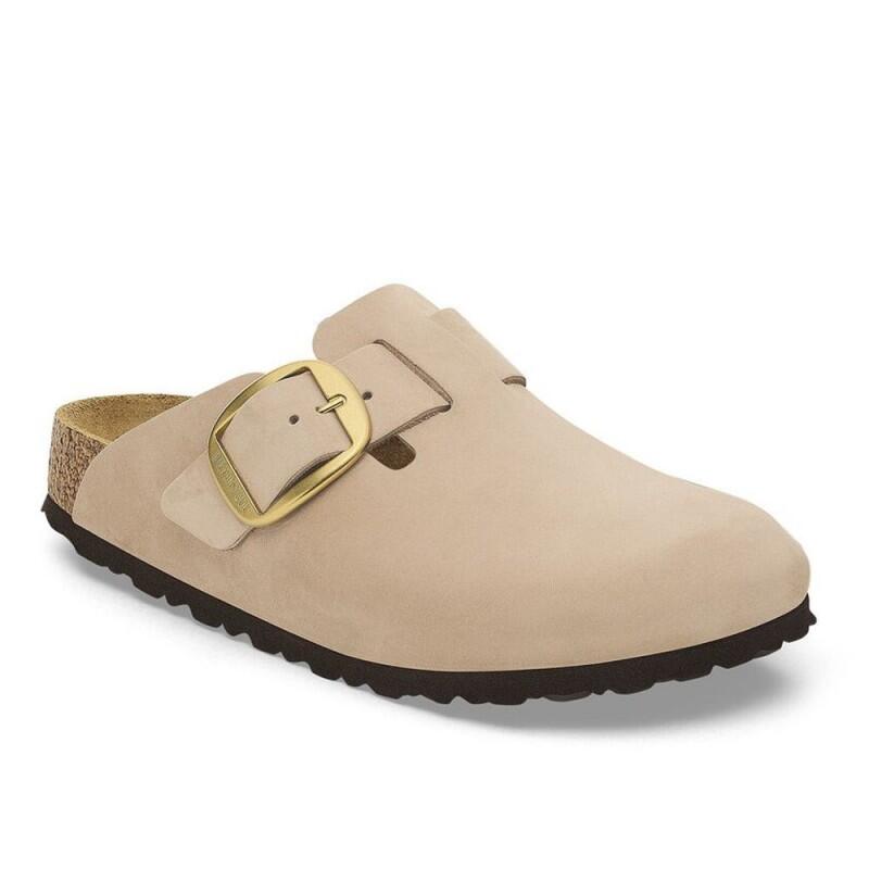 Sandalias Planas Mujer Birkenstock Boston Big Buckle Beige 5/7