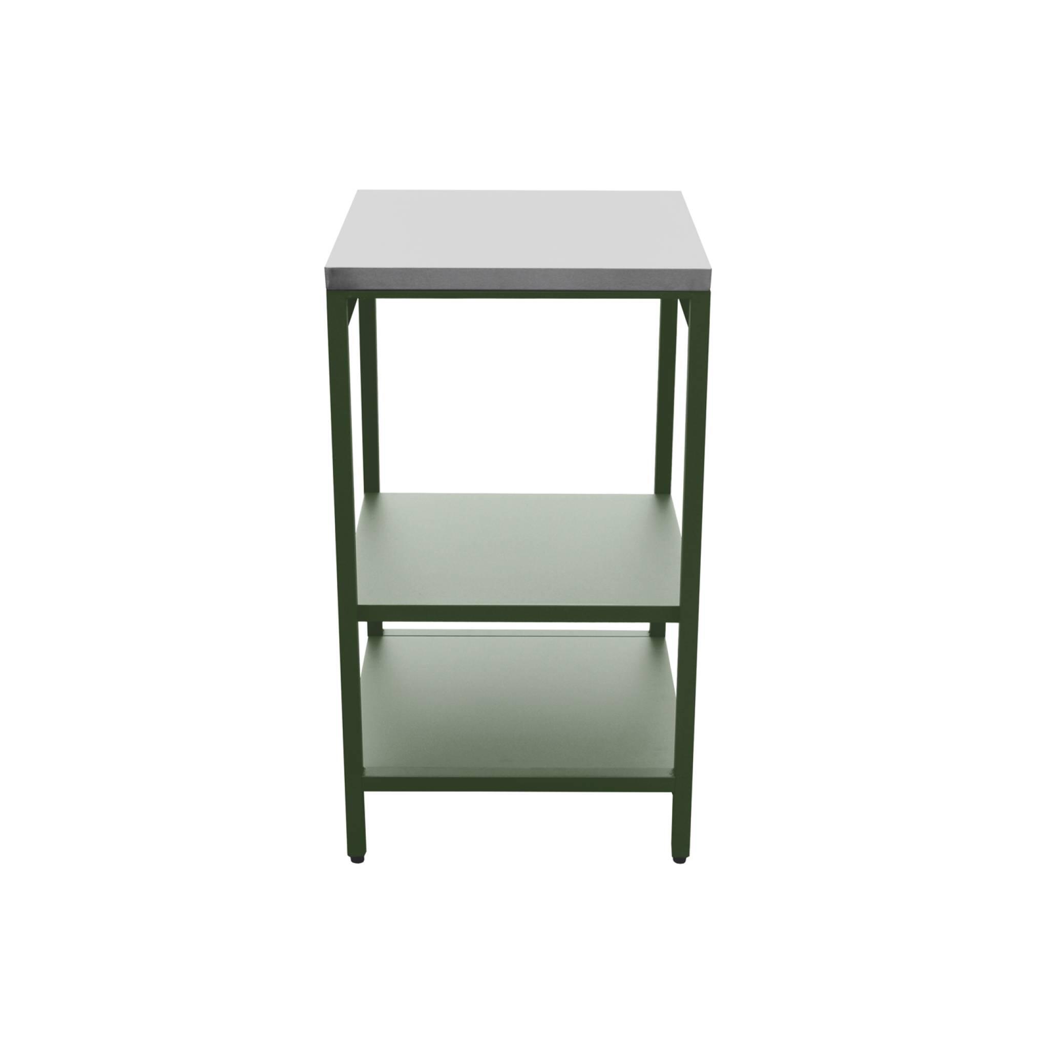 Cozinha externa de aço com 2 prateleiras, 49cm, Verde 5/5