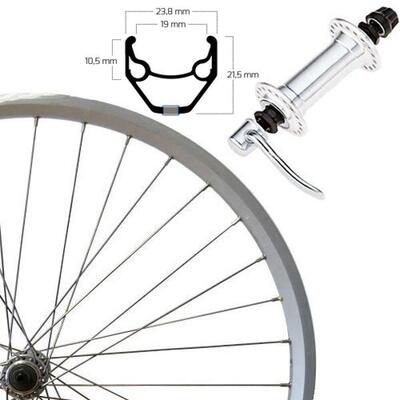 Roland voorwiel 28" zilver se zac 2000 aluminiumvelg en -naaf snelspanner...