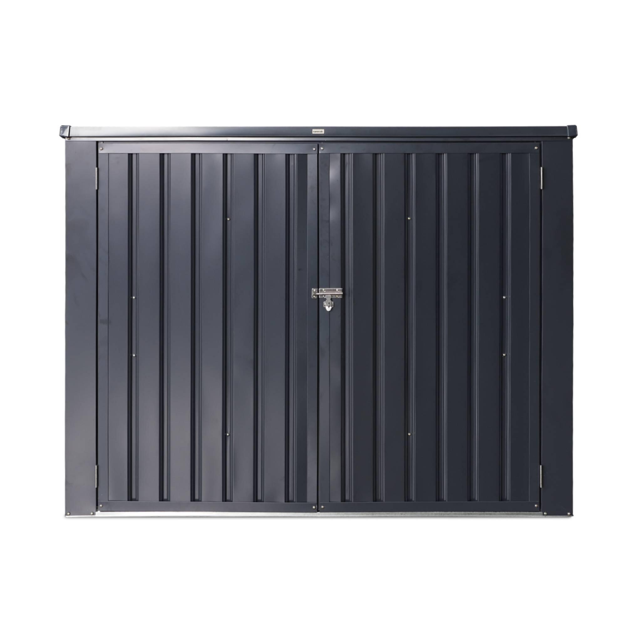 Contenedor de basura doble de acero galvanizado con 1,75m², Antracita 2/5