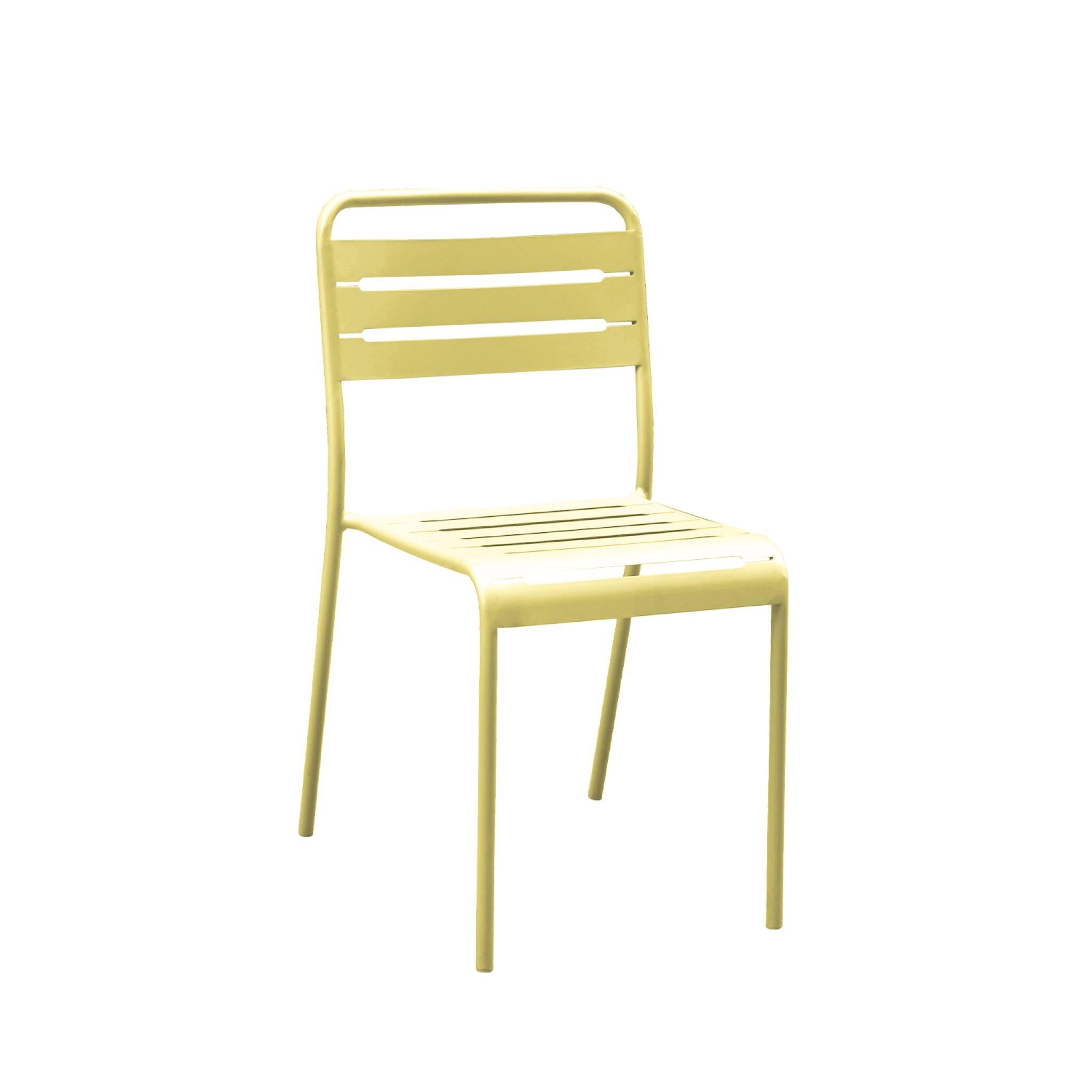 Mesa de jardim com 8 cadeiras de metal, Amarelo 4/6