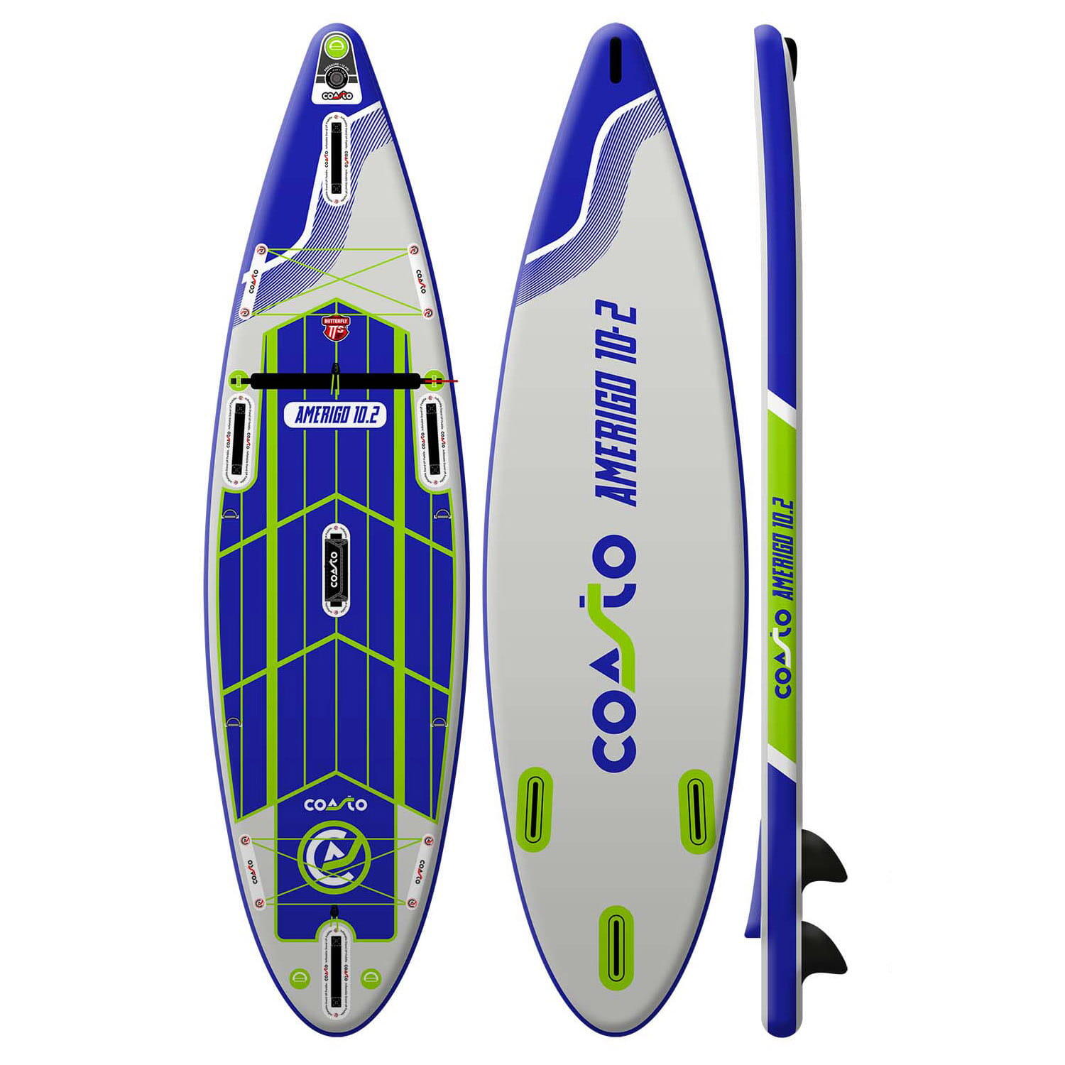 COASTO AMERIGO 10'2" SUP Board Stand Up Paddle aufblasbar Surfboard Paddel 2/7