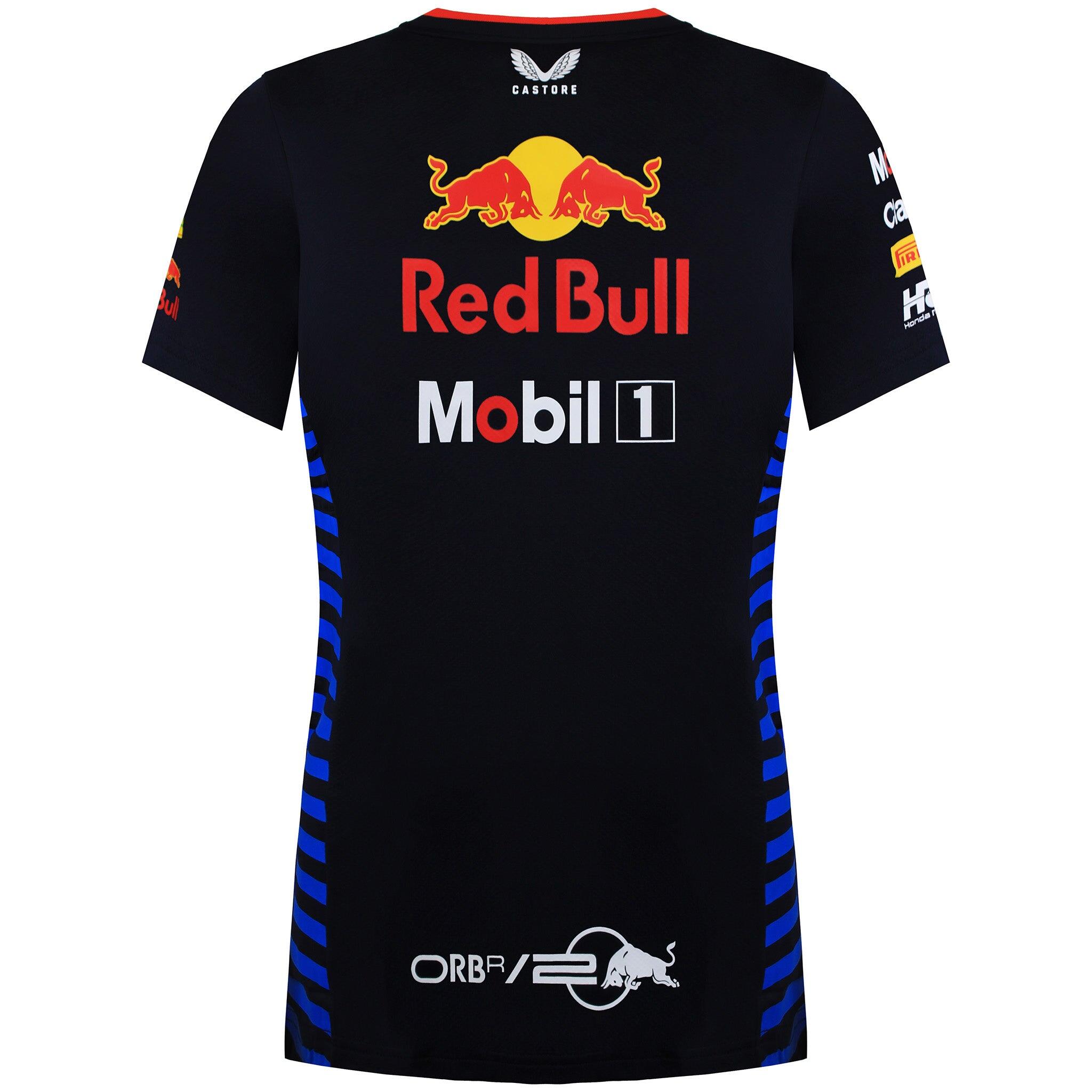 Red Bull Racing Official Teamline Set Up Womens Navy T-Shirt 4/4
