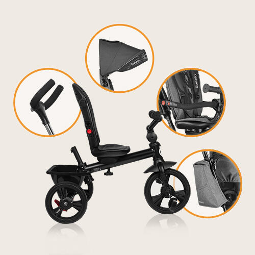 Tricycle 2 en 1 Lionelo Haari Poignée Parentale Siège Pivotant 18M+ 7/7