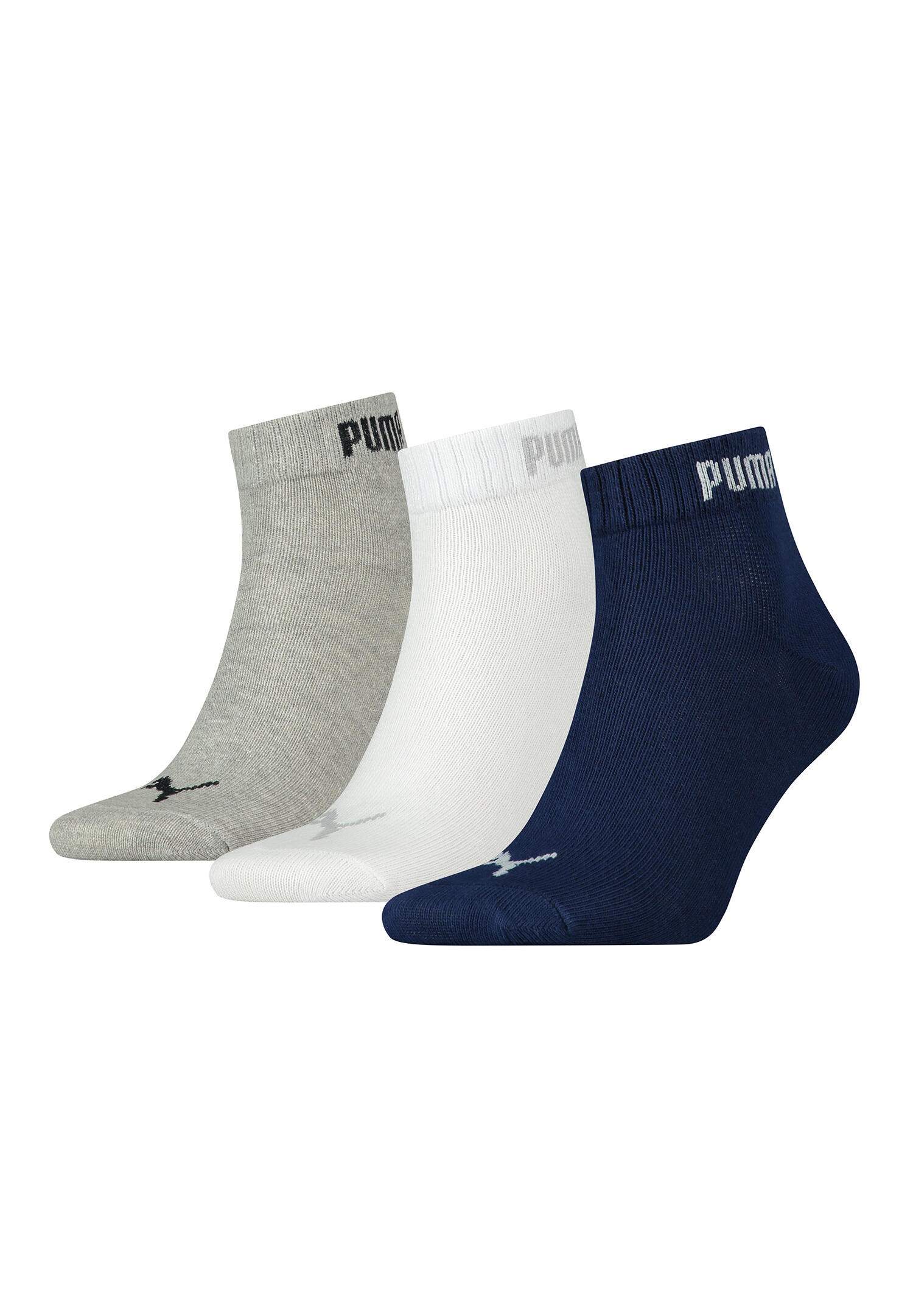 PUMA Puma 3-Pack Basic Quarter Mens Assorted Socks