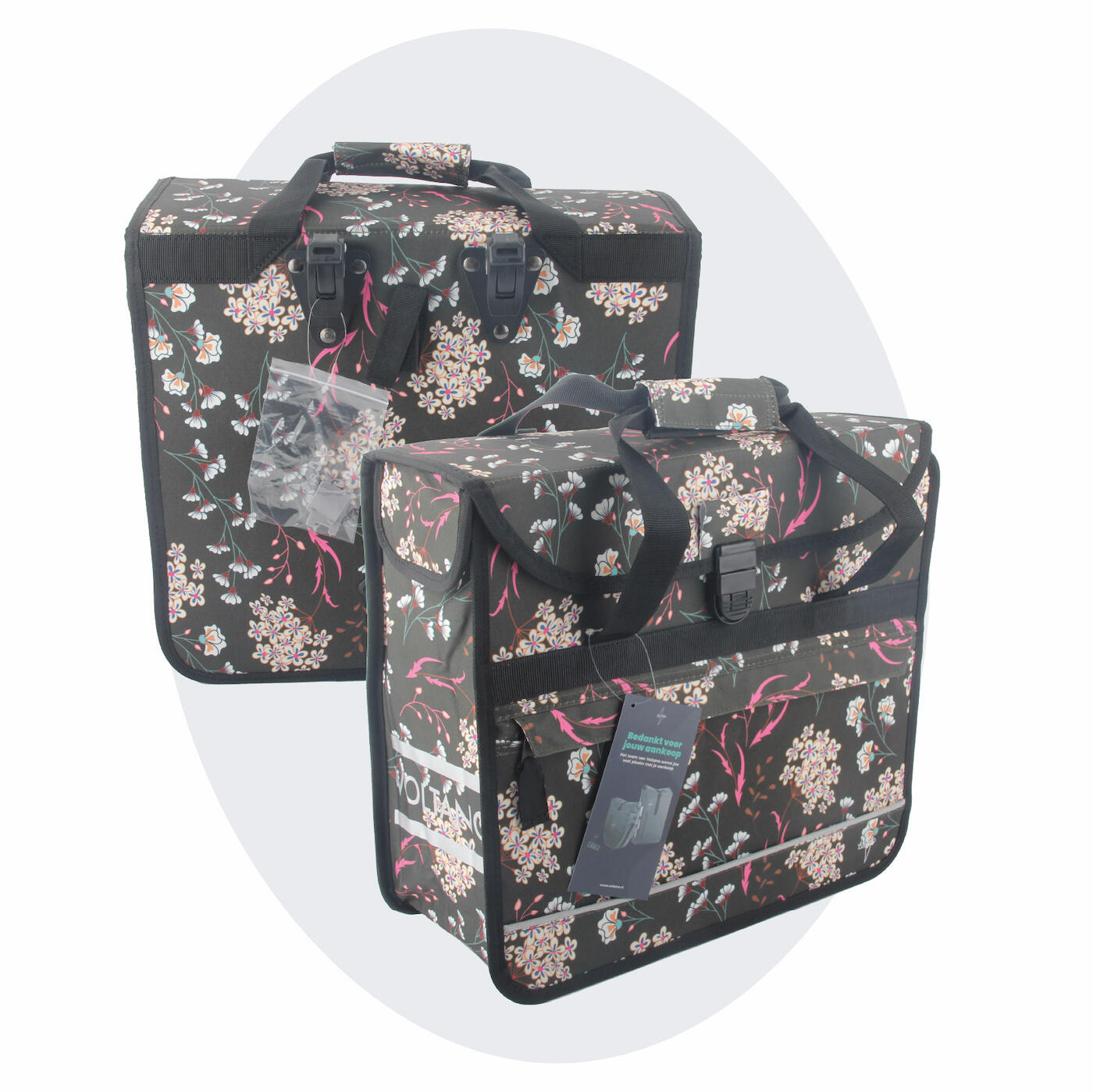 VOLTANO Voltano Voorgevormde Enkele Fietstas / Pakaftas - Pink Elegance - 17L