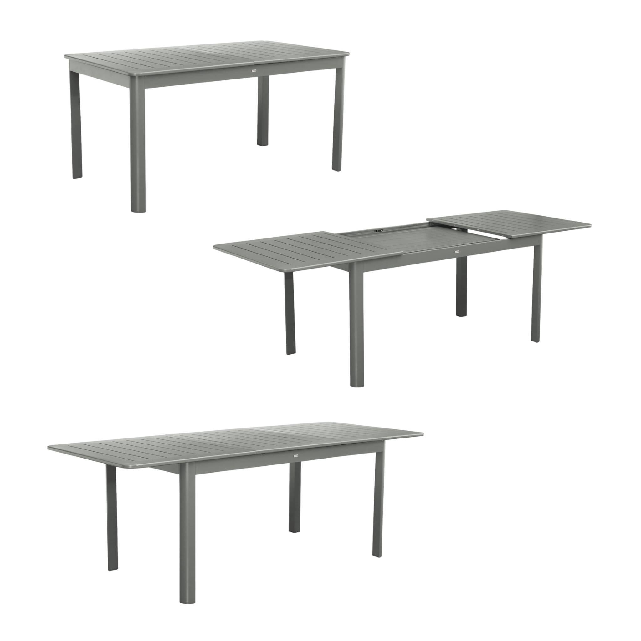 Mesa de jardín extensible de aluminio de 8 plazas, Verde kaki 6/6