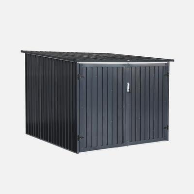 Riparo biciclette in acciaio zincato con kit di ancoraggio - 2 biciclette Beige