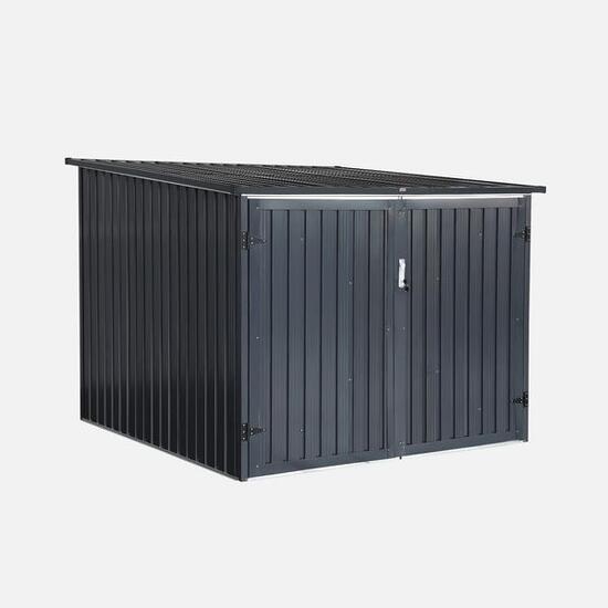 Riparo biciclette in acciaio zincato con kit di ancoraggio - 2 biciclette Beige