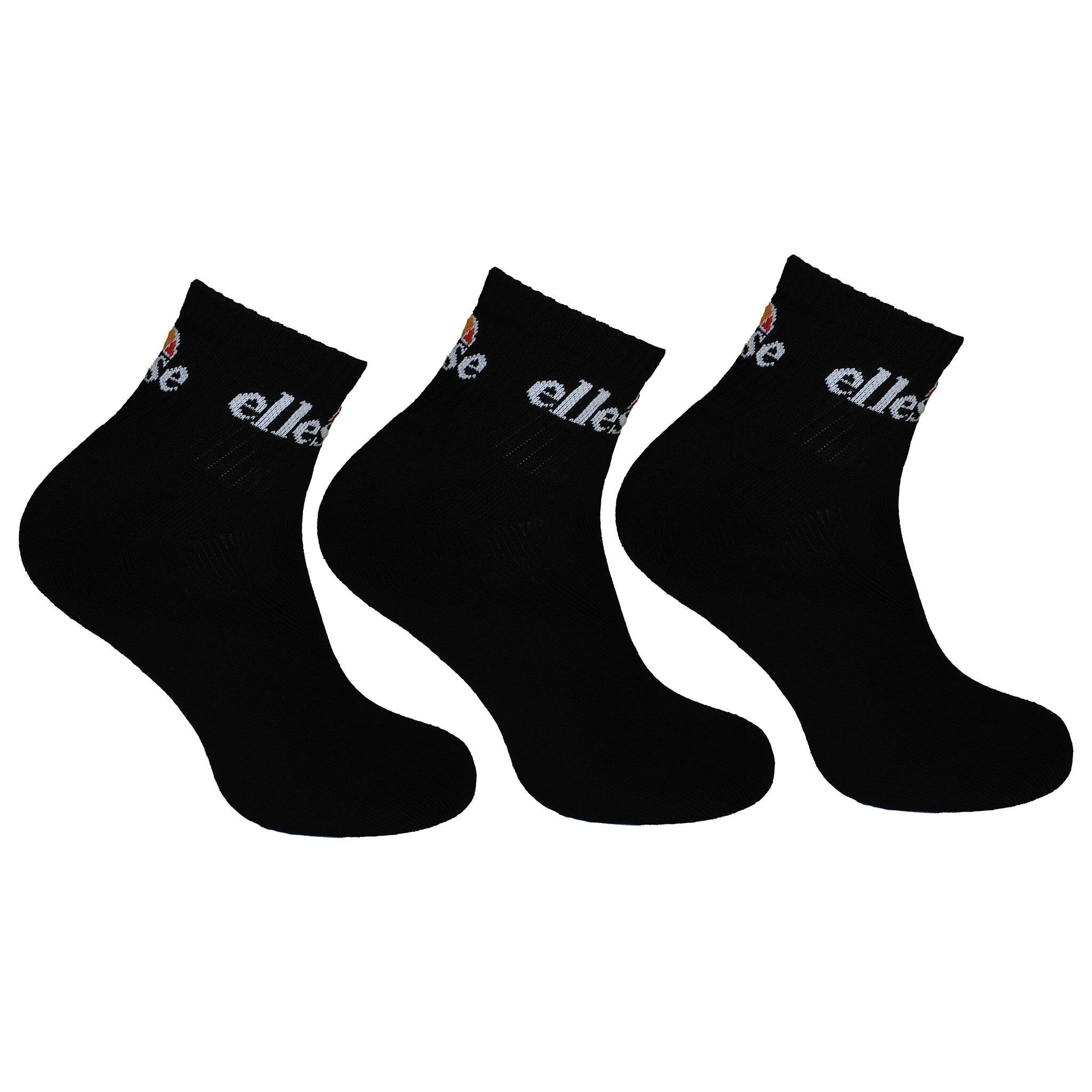 Ellesse 3-Pack Rallo Mens Black Ankle Socks 1/1