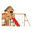 AXI Jack Aire de Jeux en Bois avec 2 Balançoires, Toboggan Rouge